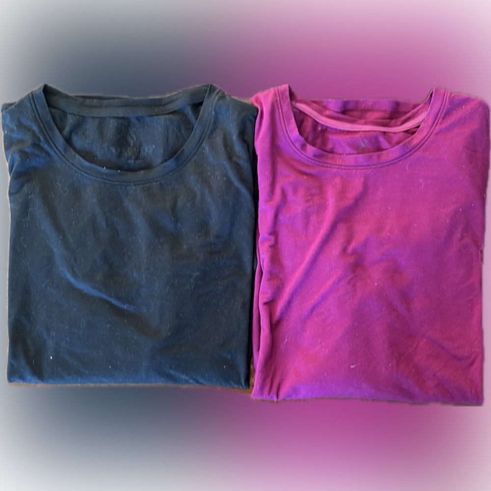 Skechers | Womens Active Long Sleeve Tee, 2 Pack (Magenta Purple/Bold Black) - Picture 5 of 10